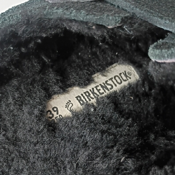 Birkenstock Boston Shearling Clogs Black Suede Leather Size 39 (US Women's 8) - Picture 2 of 12